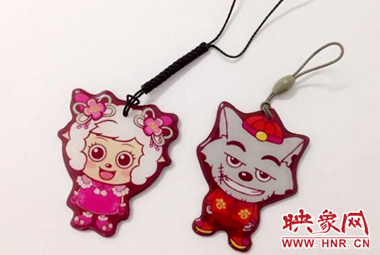 兒童節(jié)紀念卡以灰太狼和美羊羊為主題人物。