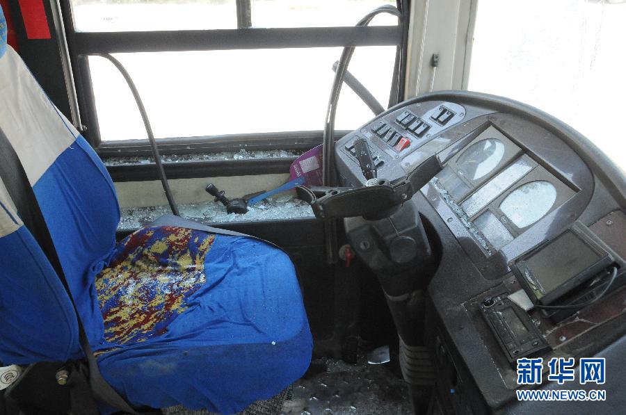 　事發(fā)公交車駕駛室（8月20日攝）。