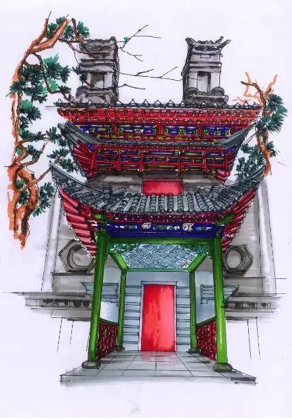 明艷的紅、生機的綠、深沉的藍、古樸的灰，足見博雅樓的獨特韻味。