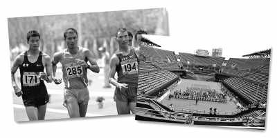 左圖:5月10日,遼寧隊選手耿志耀(左一)在十二運男子50公里競走比賽中。 　　新華社記者 李 鋼攝 　　右圖:6月10日,十二運網(wǎng)球團體賽在大連正式開拍,部分比賽遭遇了“零觀眾”的尷尬場面。 　　人民視覺