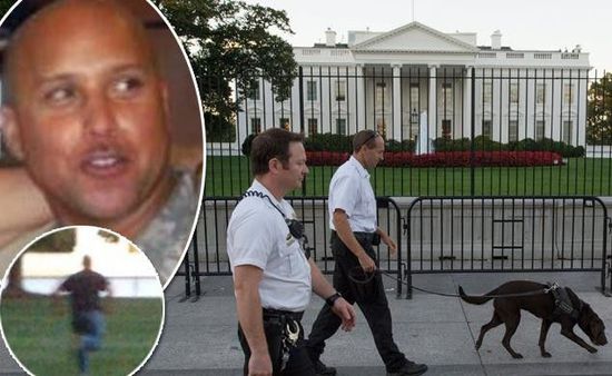 右上圖為岡薩雷斯，右下圖為他跑向白宮。