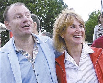 俄羅斯首富弗拉基米爾·波塔寧和前妻納塔利婭。資料圖片