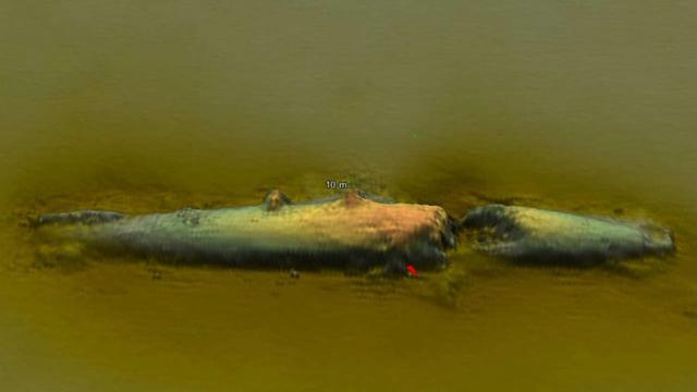 圖為U-78潛艇的聲納掃描圖。