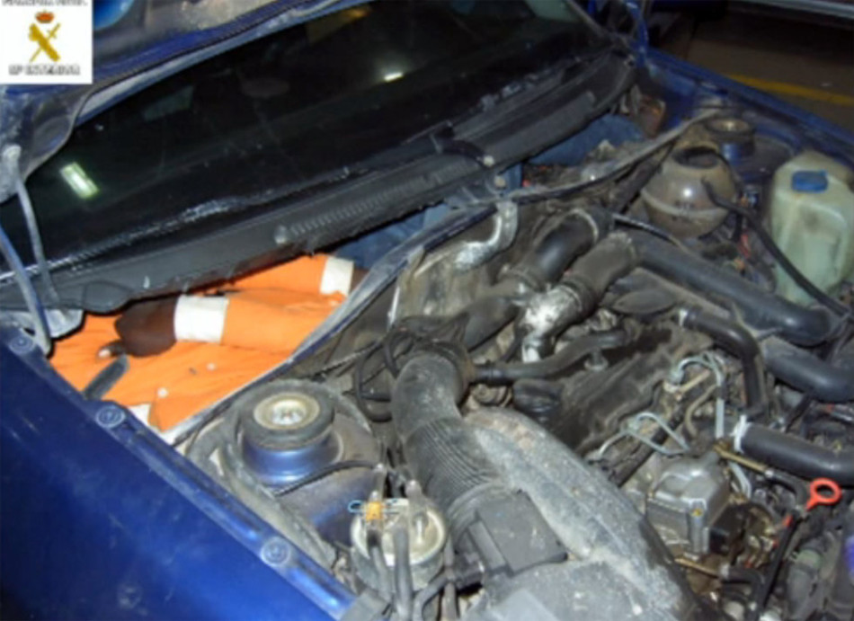 非洲男子藏汽車(chē)引擎偷渡