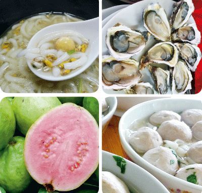 滿街可見新鮮的海鮮、瓜果和手打牛肉丸