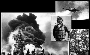 太平洋戰(zhàn)爭后期神風(fēng)特攻隊(duì)實(shí)施自殺式攻擊成員駕駛裝載單程燃料的戰(zhàn)機(jī)沖向美軍艦船