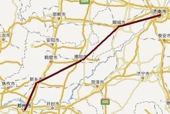 資料圖：鄭濟高鐵路線