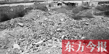 昨日，鄭州市107輔道花園口鎮(zhèn)大廟村，綿延數(shù)公里的城中村拆遷后遺留的建筑垃圾