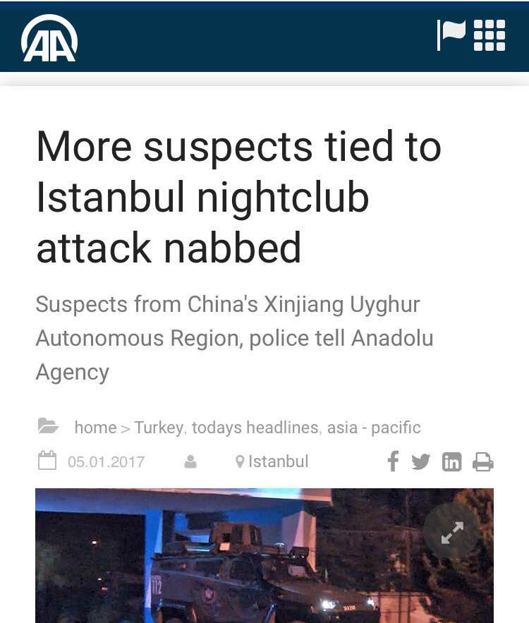 香港東網(wǎng)1月5日晚間報(bào)道稱，土耳其伊斯坦布爾元旦恐襲才發(fā)生數(shù)日，西部城市伊茲密爾周四發(fā)生汽車炸彈襲擊，至少11人受傷，當(dāng)中1人重傷，有目擊者稱現(xiàn)場(chǎng)傳出槍聲，警方證實(shí)4人死亡，包括2名行兇者及1名警員和法院職員。事發(fā)后不久，土耳其國(guó)營(yíng)媒體阿納多盧通訊社報(bào)道稱，該國(guó)警察拘押了幾人，他們是來(lái)自中國(guó)。