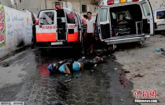 資料圖：加沙，以色列戰(zhàn)機轟炸一處市場，造成至少17名巴勒斯坦人死亡，200多人受傷。