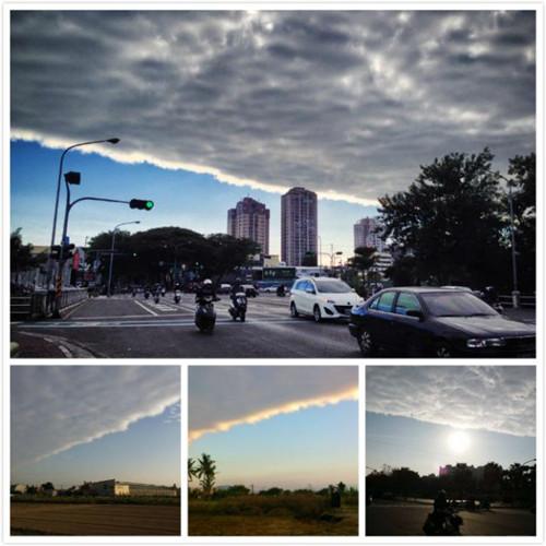 各地網(wǎng)友拍到的“陰陽(yáng)天”奇景。 圖：“今日新聞網(wǎng)”