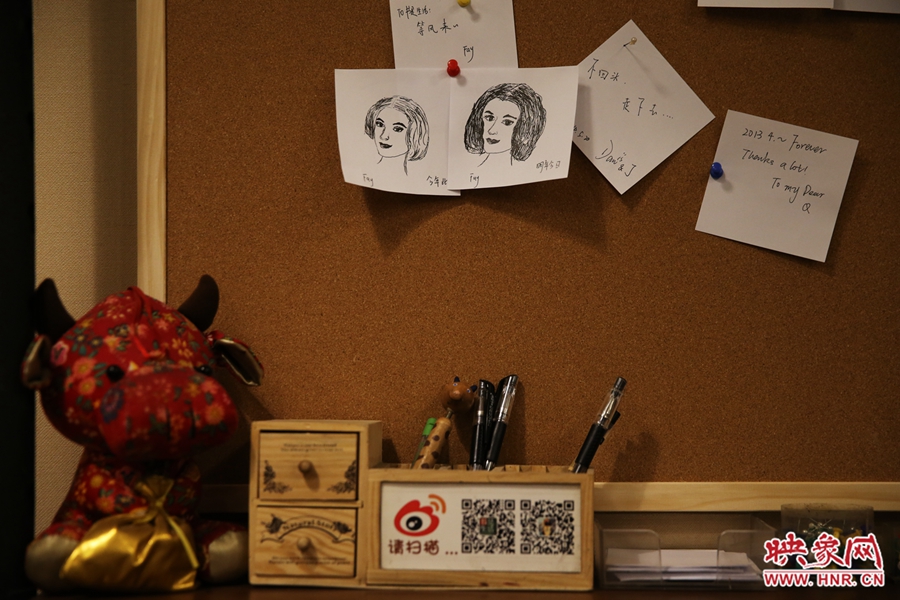 書店內(nèi)留言板一角。